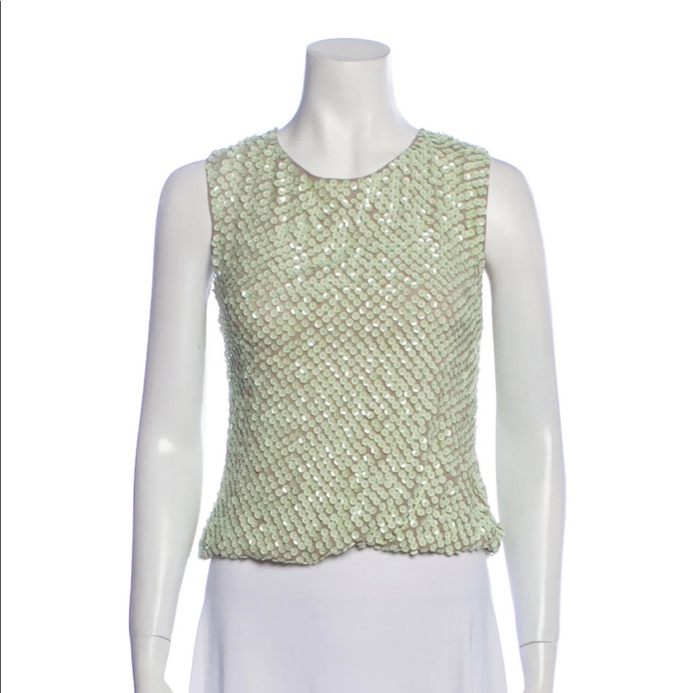 Alice & Olivia Sequin Backless Top